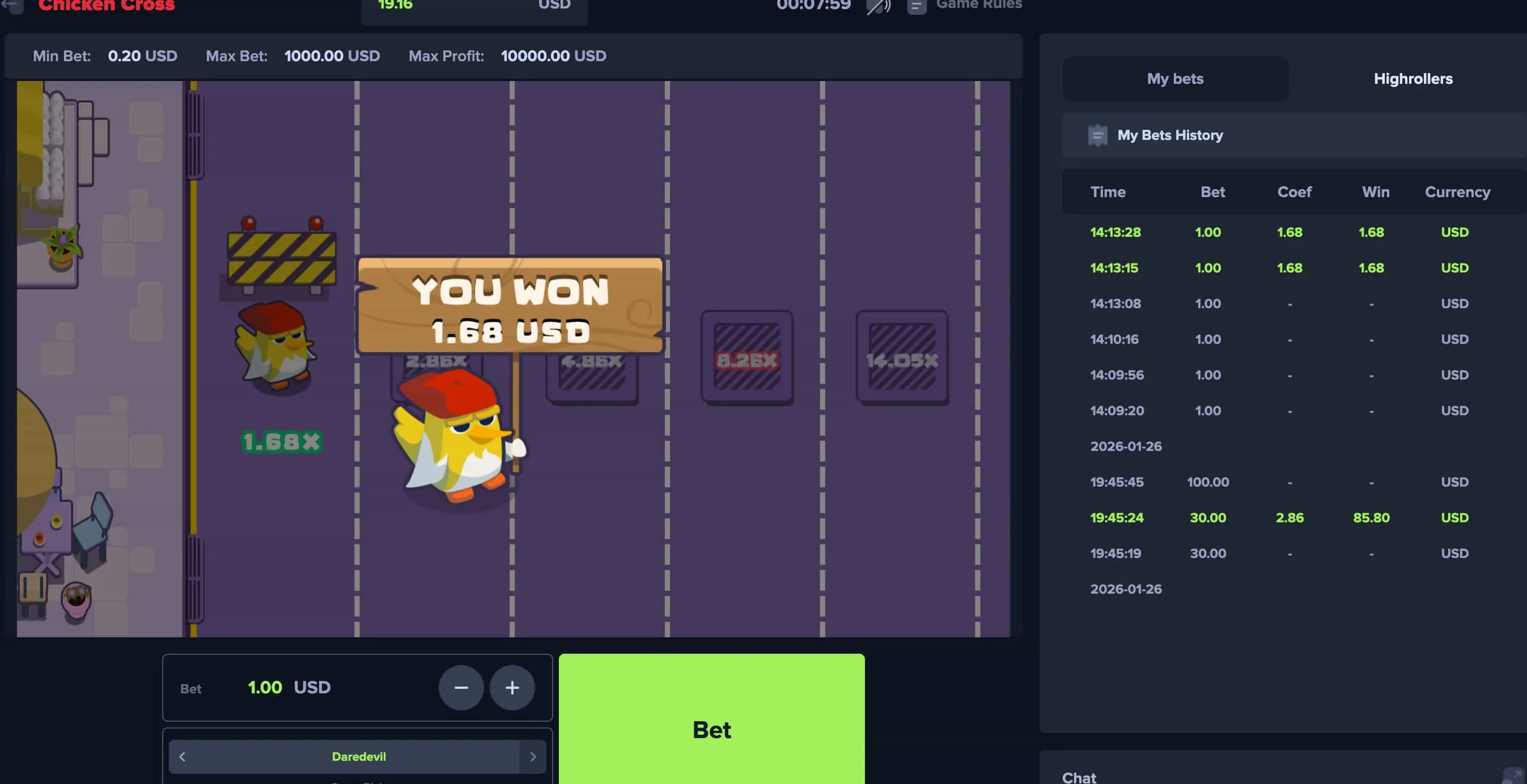 Kostenlose Testversion von Chicken Cross